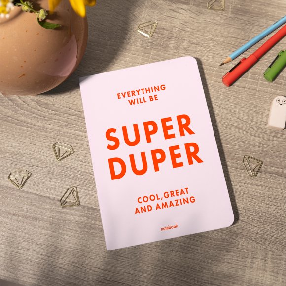 SUPER DUPER plaid notebook pink: Photo