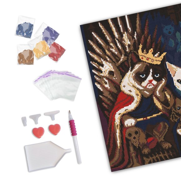 Diamond mosaic "Cat of Thrones": Photo