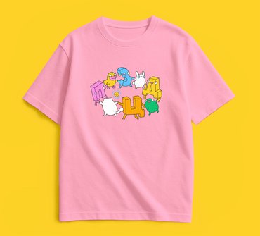 Oversized T-shirt ORNER x Maliunok Ukrainian ABC pink: photo 2 - ORNER