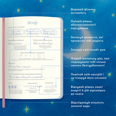 Дневник самозаботы «Цвети внутри» голубо-розовый: Фото - ORNER