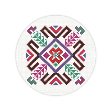 Embroidery kit Ø160 mm Rushnyk ornament: photo - ORNER