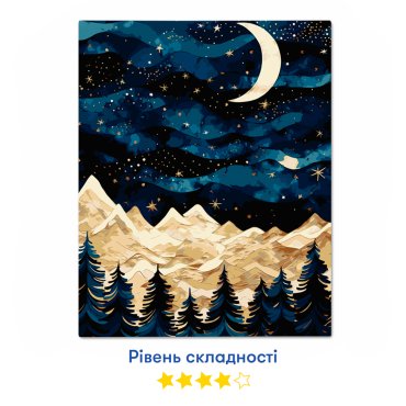 Картина по номерам «Звездная ночь в горах»: Фото - ORNER