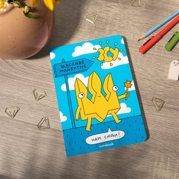 Блокнот в клетку ORNER x MALIUNOK «Счастливое будущее»: Фото