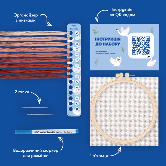 Embroidery kit Ø190 mm ORNER x Diva Olivka "Ornament. Terracotta flowers": Photo