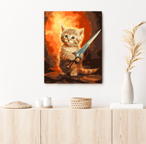 Картина за номерами «Сміливе кошеня»: Фото