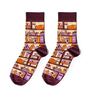 Носки «Книжная эстетика» светлые: фото - ORNER