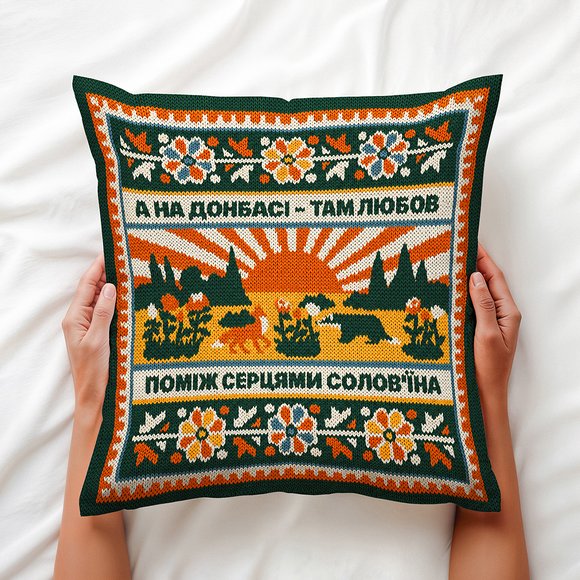 Подушка вязаная «Восток Украины»: Фото