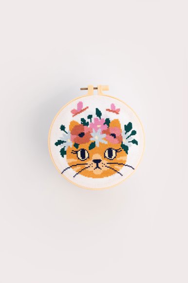 Набор для вышивания Ø160 мм «Рыжий котик»: Фото
