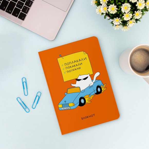 Блокнот у клітинку ORNER x Maliunok «Діловий кіт»: Фото