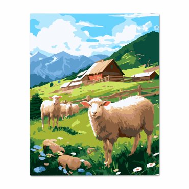 Картина за номерами «Вівці на фермі»: фото - ORNER
