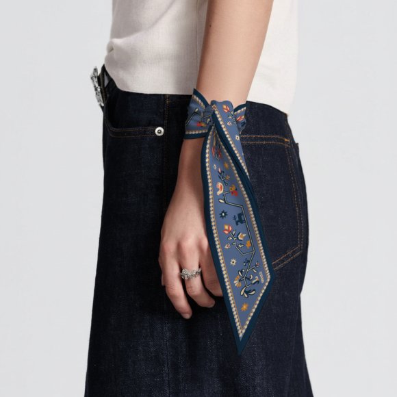 Twilly Scarf "Tree of Life" blue: Photo