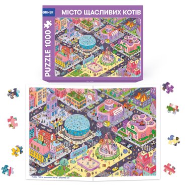 Пазл «Город счастливых котов» 1000 элементов: Фото - ORNER