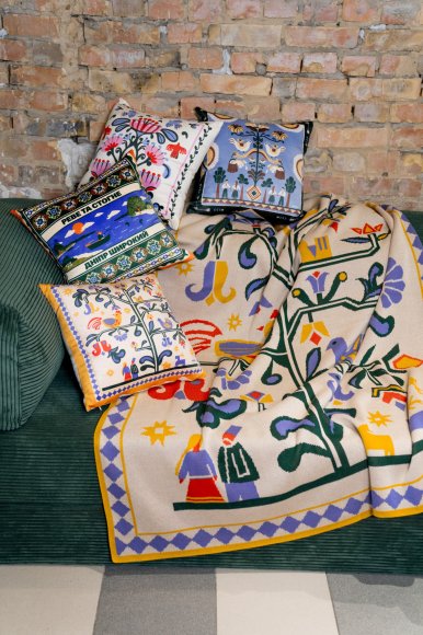 Подушка «Дерево жизни» бежевая: Фото