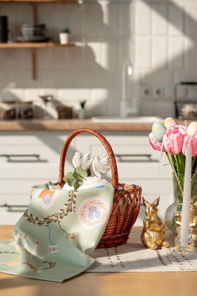 Рушник «Великодній вінок» зелений 40х70: Фото