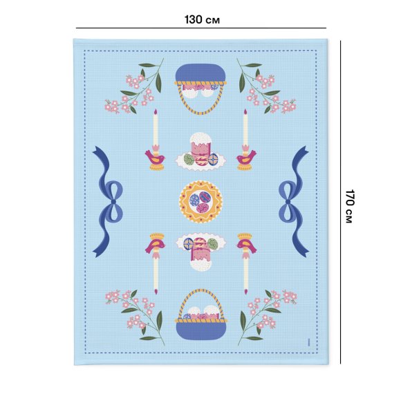 Tablecloth "Easter Basket" blue 130x170: Photo