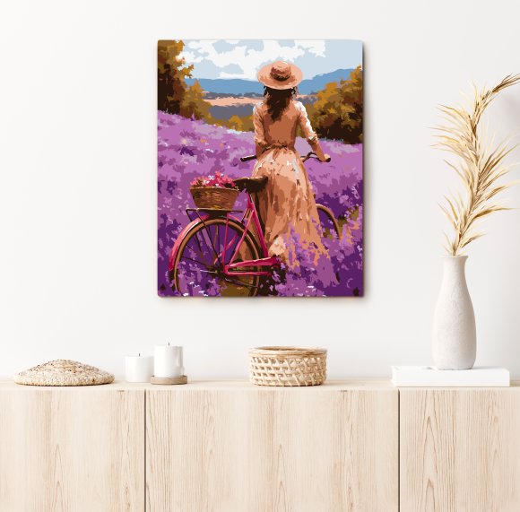 Painting by numbers "Girl on a bicycle": Photo
