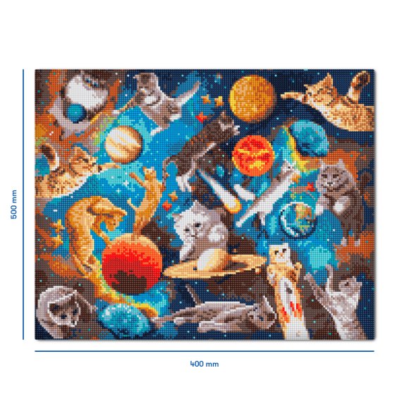 Алмазная мозаика «Коты в открытом космосе»: Фото