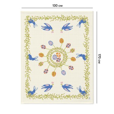 Скатерть «Пасхальная поляна» светлая 130х170: фото 2 - ORNER