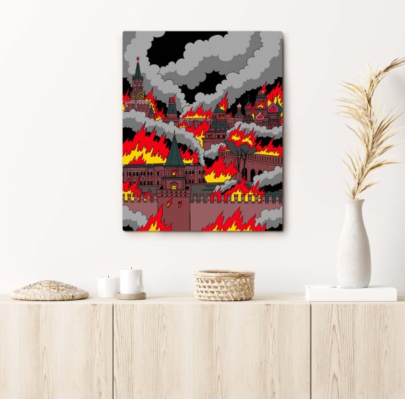 Картина за номерами ORNER x Venya Son «Палаючий кремль»: Фото
