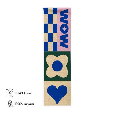 Шарф «WOW» сине-зеленый: фото 2 - ORNER