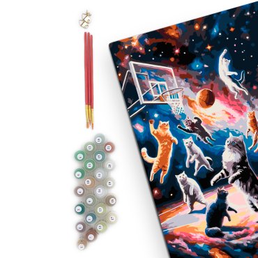 Painting by numbers Cats-basketball players in Space: photo 2 - ORNER