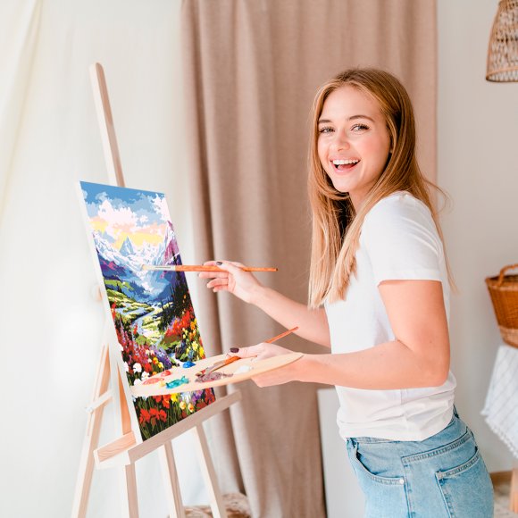 Картина за номерами «Квіти в сніговій долині»: Фото