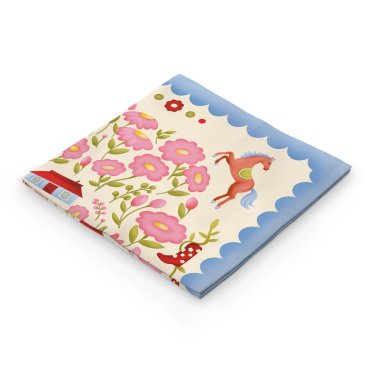 Платок «Дом среди цветов» розовый: Фото - ORNER