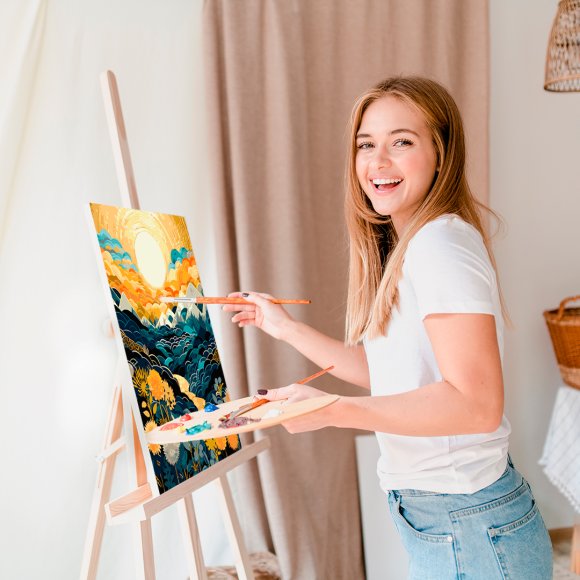 Painting by numbers "Mountains. Abstraction": Photo