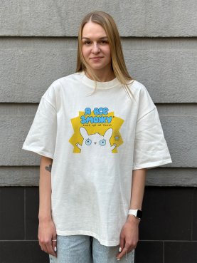 Футболка оверсайз ORNER х Maliunok «Я всё смогу» молочная: Фото - ORNER