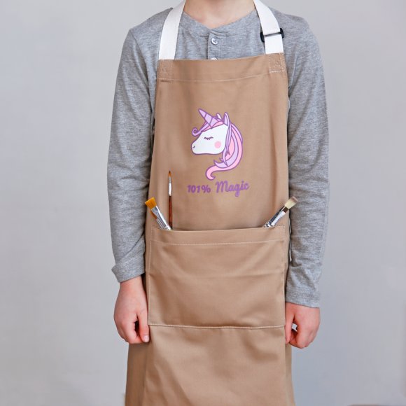 Фартук детский «Единорог» бежевый: Фото