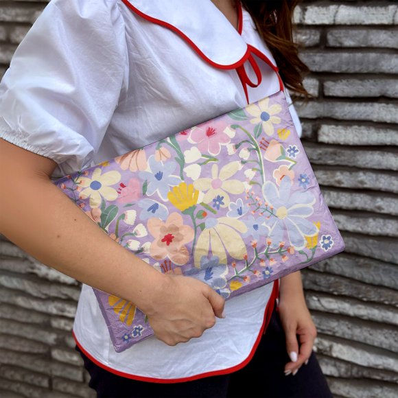 Чехол для ноутбука «Цветочный» сиреневый: Фото