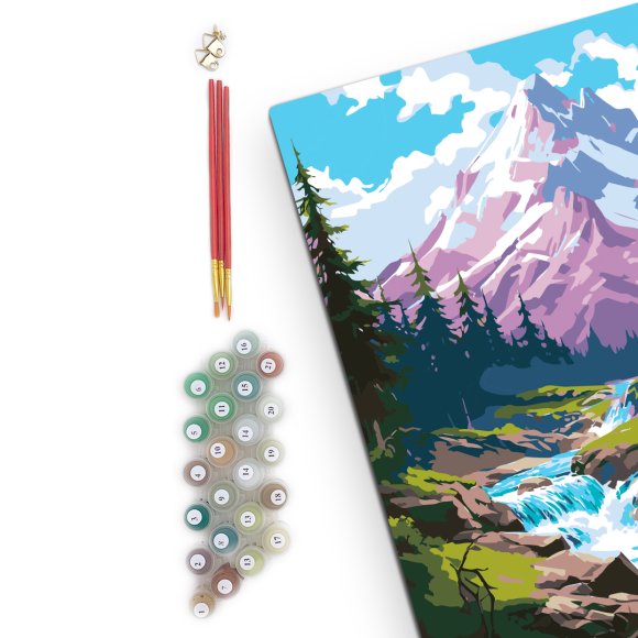 Картина по номерам «Стремительная горная река»: Фото