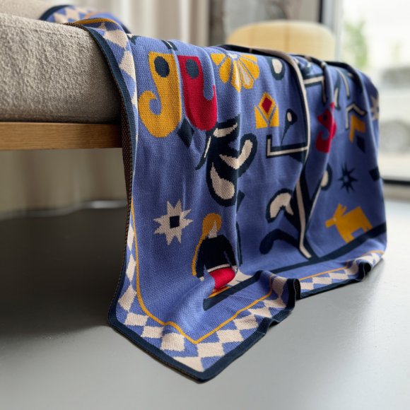 Set of blankets "Tree of Life" beige and "Tree of Life" blue: Photo