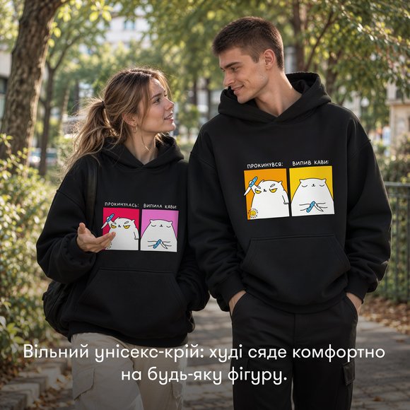 Худі оверсайз ORNER x MALIUNOK «Кавоманка» чорне: Фото