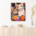 Painting by numbers "Cats with colorful flowers": Photo 5