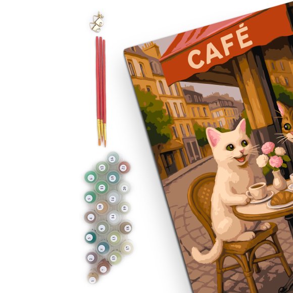 Картина за номерами «Котяче кафе»: Фото