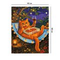 Paint by numbers "Cat with wine and pizza": Photo 2
