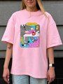 Oversized T-shirt ORNER x Maliunok "Workaholic" pink: Photo 4