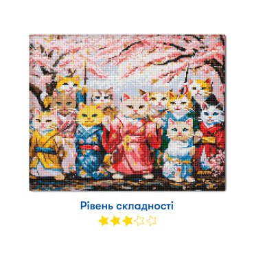 Алмазная мозаика «Котики в кимоно»: Фото - ORNER
