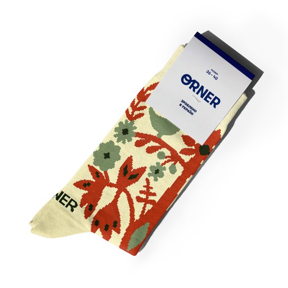 Шкарпетки «Українські витинанки» світлі: Фото