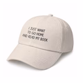 Кепка «I just want to go home and read my book» бежевая
