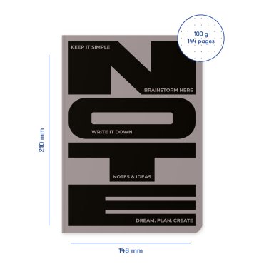 Блокнот в точку «Notes & Ideas» серый: фото 2 - ORNER