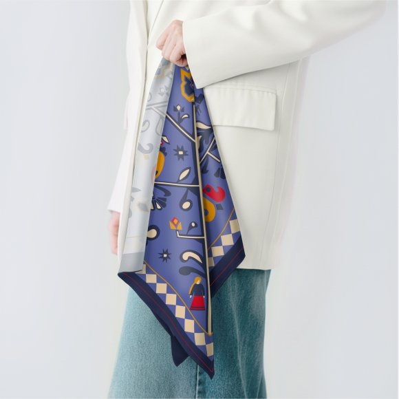 Хустка-косинка «Дерево життя» блакитна: Фото