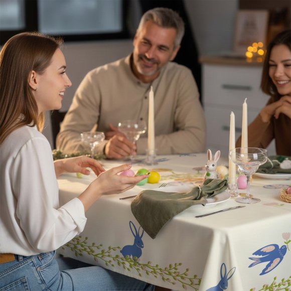 Tablecloth "Easter Meadow" light 130x170: Photo