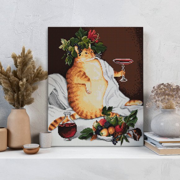 Алмазная мозаика «Кот-гедонист»: Фото