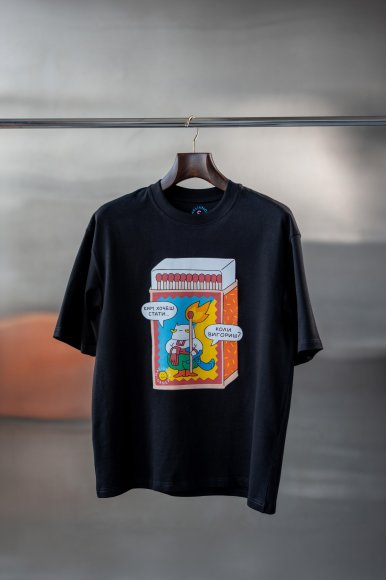 Oversized T-shirt ORNER x Maliunok "You’ll burn out" black: Photo