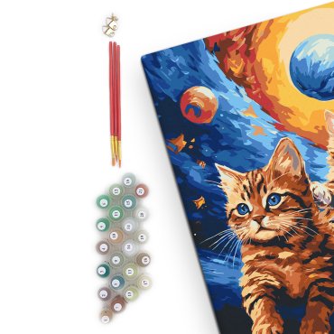 Painting by numbers Cats fly in space: photo 2 - ORNER