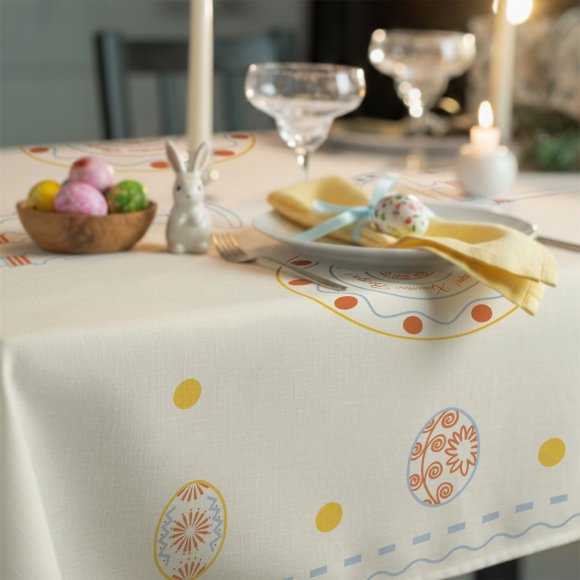 Tablecloth "Easter Moments" light blue 130x170: Photo
