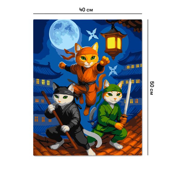 Paint by numbers "Ninja Cats": Photo