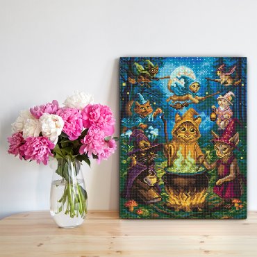 Алмазная мозаика «Коты-колдуны»: Фото - ORNER